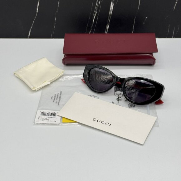NEW GG1862S 004 GUCCI CAT EYE BLACK/BLUE WOMEN GUCCI SUNGLASSES - Picture 10 of 10